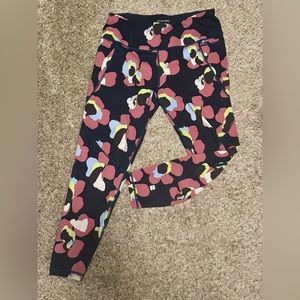 Sweaty Betty Power 7/8 Workout Leggings, Size Medium, Blue Petal Leopard Print